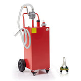 Garvee 30 Gal Portable Gas Caddy with Pump for Gasoline & Diesel - Red