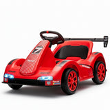 Garvee Kids Electric Go Kart 6V Ride On Car with Parent Remote Control, LED Dashboard, Drift Function, Reinforced Steel Frame, Safety Belt, Music Player, for Toddlers Outdoor Play - Red