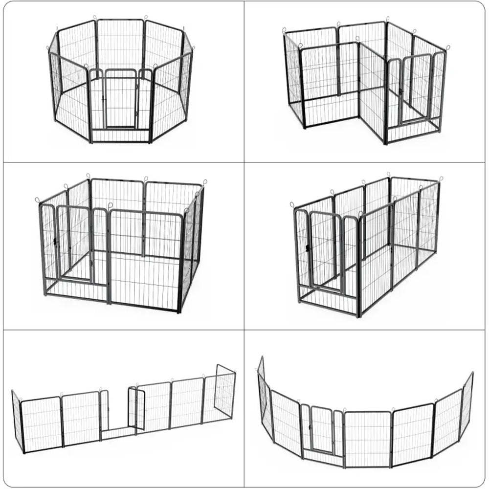 Garvee Dog Playpen Outdoor, 32 inch 8 Panels Dog Pen Indoor Heavy Duty Puppy Exercise Pen Metal Pet Fence for RV Camping/Yard/Garden