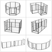 Garvee Dog Playpen Outdoor, 32 inch 8 Panels Dog Pen Indoor Heavy Duty Puppy Exercise Pen Metal Pet Fence for RV Camping/Yard/Garden