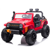 Garvee Ride - P Series: 24V 2 Seater Ride On Truck Car For Kid age 3 - 8 years, w/Remote Control, 4-Wheeler Suspension, 4x55W Powerful Engine, 4WD Battery Powered, LED Lights, Soft Braking - Red - Red