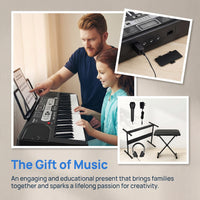 Garvee 61-Key Electric Keyboard Piano + 200 Timbres & Rhythms + Record Playback + Detachable Microphone + Portable + Suitable for Beginners & Kids