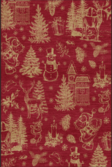 Garvee Christmas Rug Thin Washable Rug with Non Slip Rubber Backing, Low Pile Soft Indoor Carpet, Non Shedding Foldable Printed Floor Mats for Living Room Nursery Bedroom - Red & Gold
