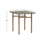 Garvee Modern Set For 2 Wooden Square 4 Legs Table And Chairs For Home Office Kitchen Dining Room 47.3 Inch Antique Brown