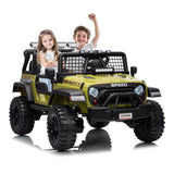 Garvee Ride - P Series: 2 Seater Ride On Car for Kids, 24V Electric Truck with Parent Remote Control, Spring Suspension, 2 Speeds, LED Headlight & Music Player, Kids Electric Vehicle for Aged 3-8 Years - Green