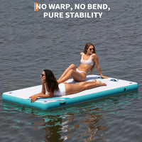 Garvee 6x5ft Inflatable Floating Dock - 800 lbs Capacity Marine-Grade PVC Party Mat for 3-5 People, Non-Slip Floating Platform for Lakes, Pools & Boats