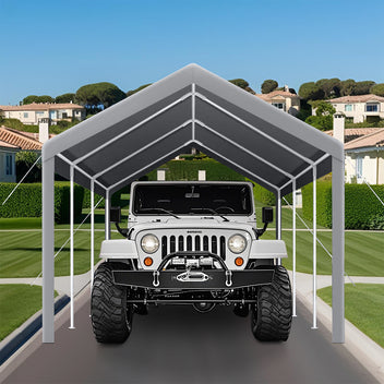 Garvee 13'x20' 200G Heavy-Duty Carport Replacement Cover Waterproof UV Protected for Garage Outdoor Shelter Grey (Frame Not Included)