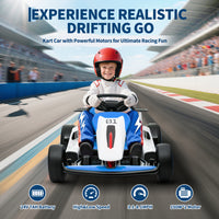 Garvee Ride - G Series: 6+,24V Drift Kart with 2X200W Strong Motor, 7AH Big Battery, Electric Pedals, Electric Go Kart Outdoor Race Toy - Blue