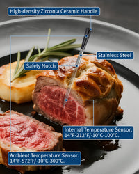 Garvee Dual‑Probe Wireless Meat Thermometer — Bluetooth 5.3 App Control, Dual Stainless‑Steel Probes, LED Display, USB‑C Fast Charge (48‑hr), Magnetic Back