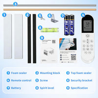 Garvee U-Shaped Window Air Conditioner 6000 BTU Ultra Quiet Energy Efficient Remote Control Dehumidifier Fan Easy Install Fits 24-48" Windows Bedroom Living Room