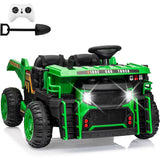 Garvee Ride - P Series: 24V Ride On Dump Truck, 2 Seater Electric Cars for Kids with Remote Control, Dump Bed, Shovel, Music, Led, Wheel Shock Absorption,Ride On Construction Vehicle Four- for Kids 3+,Green - Green