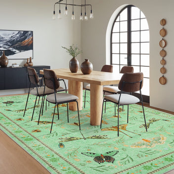 Garvee Insect Washable Soft Area Rugs for Living Room Bedroom Ultra-Thin Non Slip Dining Room Stain Resistant Rug Large Carpet for Office Nursery Bedroom