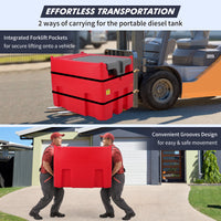 Garvee Portable Diesel Tank, 106 Gallon Fuel Tank with 12V Electric Fuel Transfer Pump, 10 GPM Diesel Transfer Tank with Auto Fueling Nozzle & 360 Swivel Connector with 13.1ft Hose - Red