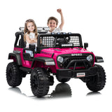 Garvee Ride - P Series: 2 Seater Ride On Car for Kids, 24V Electric Truck with Parent Remote Control, Spring Suspension, 2 Speeds, LED Headlight & Music Player, Kids Electric Vehicle for Aged 3-8 Years - Pink