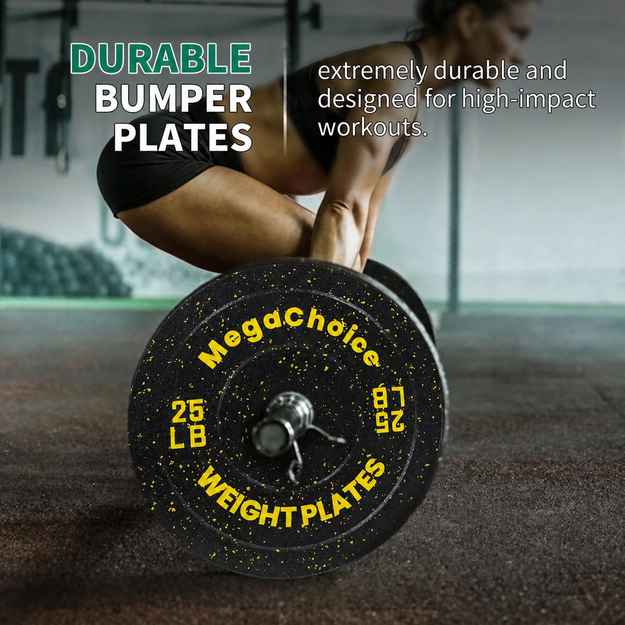 Garvee Pro 140LB Bumper Plate Set – 4 × 35LB Rubber Weight Plates, 2-Inch Steel Insert, Heavy-Duty & Quiet Drops – Ideal for Home or Commercial Gym