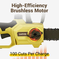 Garvee 20V MAX Cordless Chainsaw - 12-Inch Portable Electric Chain Saw with 2000mAh Battery and Charger, Lightweight and Powerful Pruning Tool for Wood Cutting, Garden, Yard, and Outdoor Use