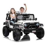 Garvee Ride - P Series: 2 Seater Ride On Car for Kids, 24V Electric Truck with Parent Remote Control, Spring Suspension, 2 Speeds, LED Headlight & Music Player, Kids Electric Vehicle for Aged 3-8 Years - White