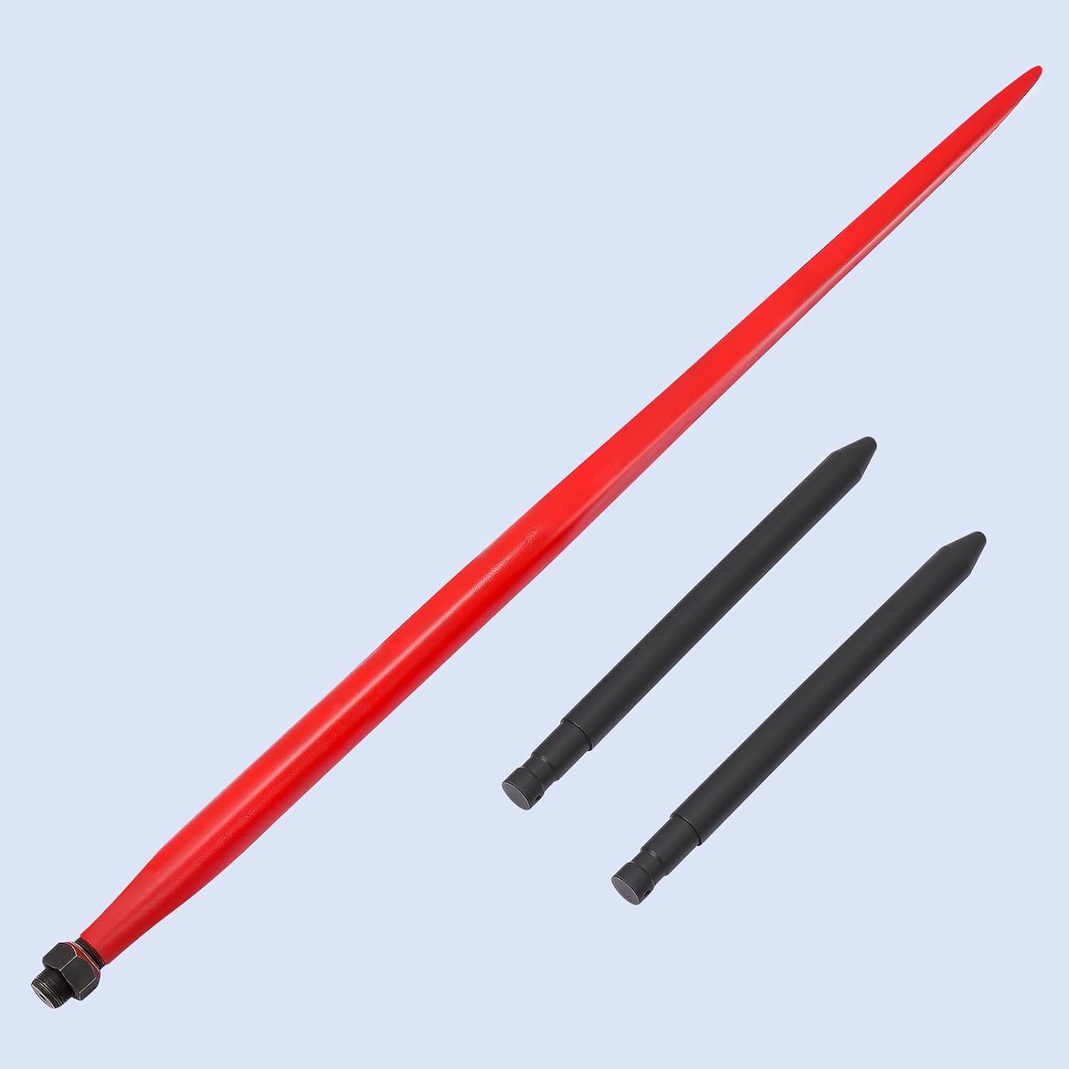 Garvee 17" Stabilizer Hay Bale Spear Attachment, Pair Quick Attach Bale Spike Without Sleeves, Black Powder Coated Hay Bale Forks Handing Equipment Fit for for Skid Steer Mount Plate Tractors Loaders