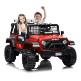 Garvee Ride - P Series: 2 Seater Ride On Car for Kids, 24V Electric Truck with Parent Remote Control, Spring Suspension, 2 Speeds, LED Headlight & Music Player, Kids Electric Vehicle for Aged 3-8 Years - Red