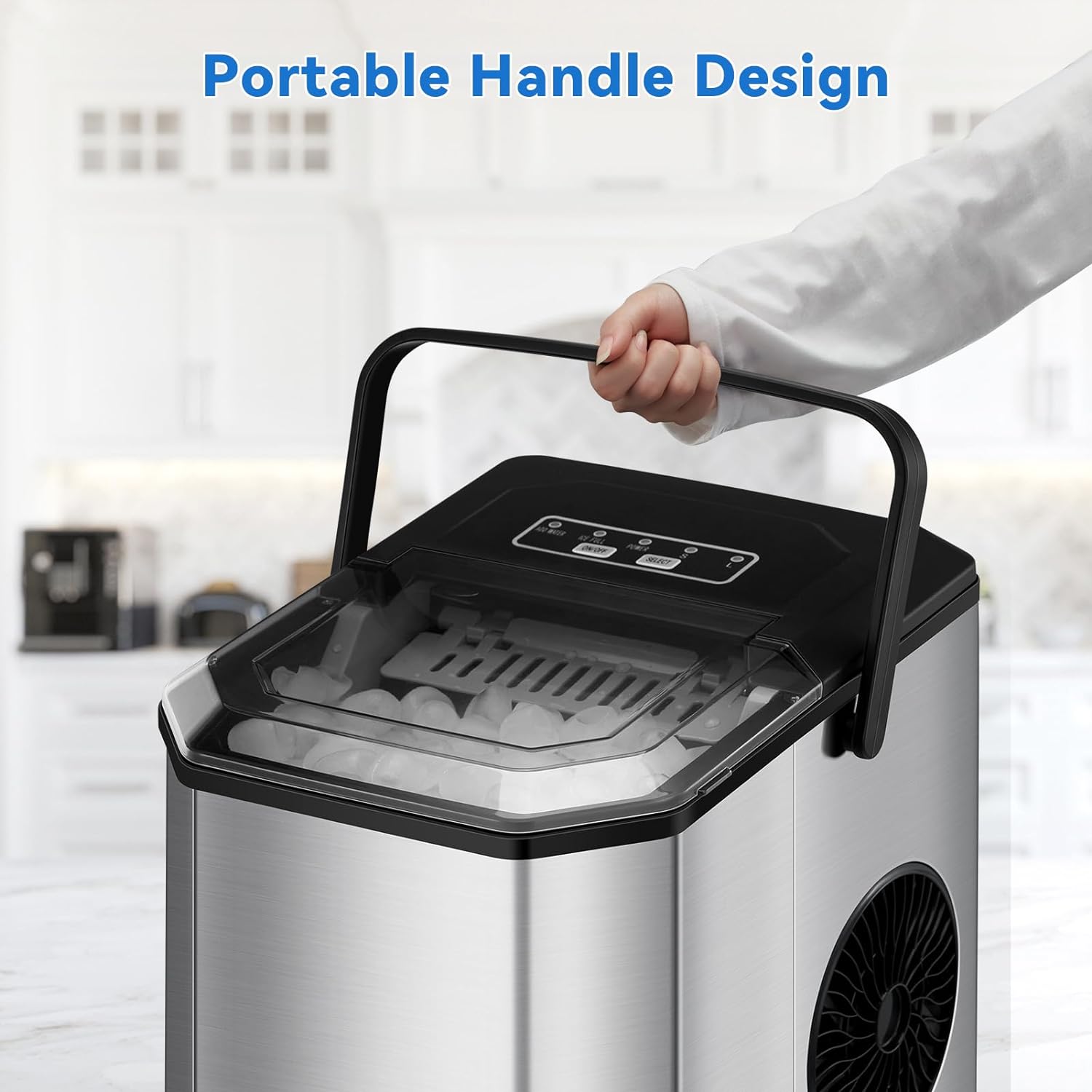 Garvee Ice Maker Machine for Home and Comerical Purposees,26lbs/24H Countertop Ice Maker with Ice Scoop and Basket Portable Self-Cleaning Ice Cube Maker for Home Kitchen Office Bar Party