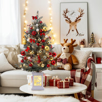 Garvee 3ft Pre-Lit Christmas Tree, Small Lighted Christmas Tree with Lighting Elk Base, Artificial Xmas Trees with 78 LED Lights & 8 Lighting Modes Christmas Decoration for Home, Office