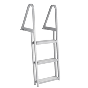 Garvee 3-Step Removable Dock Ladder, 350 lb Capacity Aluminum Alloy Boat Ladder with 4 in Non-Slip Steps & Dual Handrails for Docks, Pontoons, Pools