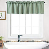 Garvee Valance Curtains for Kitchen, Waffle Woven Textured Valances for Bathroom Windows Short Half Window Cafe Curtains, Sage Green, 60x15 Inch - Sage Green