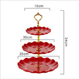 Garvee Candy Buffet Stand Tower For Christmas Wedding Party red 3-tier Cupcake Stand Fruit Plate Holder Desserts Snack - red