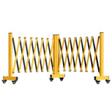 Garvee Metal Expandable Barricade, 16 Ft Folding Security Gate, Rotatable & Portable Expandable Barricade Gate Outdoor, Industrial Expandable Barricade Gate with Casters, Yellow&Black - Yellow and Black