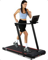 Garvee 0.6-7.5 MPH Folding Treadmill, Space-Saving 265 LBS Weight Limit - Grey - Grey