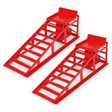 Garvee 2 Pack Car Ramps Hydraulic High Lift Service Automotive Car Lift 5T 12000LBS Red - Red