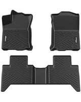 Garvee Floor Mats for 2018-2023 Toyota Tacoma Double Cab, TPE All Weather Custom Fit Front 1st & 2nd Row Floor Mats Liner - Black