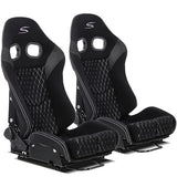 Garvee Racing Seats PU & Carbon Leather, Adjustable Angle, Dual Sliders, Purple, 1 Pair
