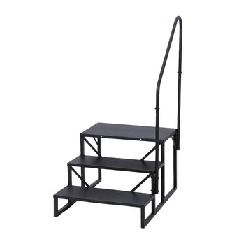 Garvee RV 3 Steps with Handrail, Hot Tub Steps Metal, Portable Stairs Steps for RV, Mobile Home Stairs, Ground-Pool for Indoor & Outdoor