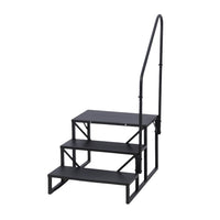 Garvee RV 3 Steps with Handrail, Hot Tub Steps Metal, Portable Stairs Steps for RV, Mobile Home Stairs, Ground-Pool for Indoor & Outdoor