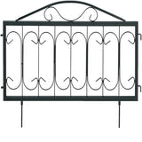 Garvee Decorative Garden Fence 4 Pack, 23.6in (H) x 7.9ft (L) Rustproof Metal Border Fences Decor Animal Barrier for Yard Outdoor - Black-B