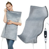 Garvee 33"x17" Electric Heating Pad with Moist & Dry Therapy, Extra Large Heating Pad for Back Pain Relief 4 Heat Settings, 2-Hour Auto Shut Off, Machine Washable - Light Grey