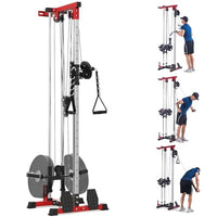 Garvee 4-in-1 Leg Extension and Curl Machine, Adjustable Leg Press Machine for Lower Body Workouts, Multi-Function Heavy-Duty Leg Extension Bench with Plate Loaded for Home Gym, Black and Red