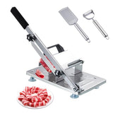 Garvee Manual Frozen Meat Slicer with 2 9-Inch Stainless Steel Meat Cutter, Beef Mutton Roll for Hot Pot Kbbq Food Slicer Slicing Machine for Home Cooking of Hot Pot Shabu Shabu Bbq - Cutting roll AY-Q0012