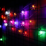 Garvee Christmas Lights, Led Snowflake String Lights Battery Operated Water-Resist, Led String Lights for Xmas Garden Patio Bedroom Party Decor Christmas Decor Colorful 1.5m 10LEDs (Always on)