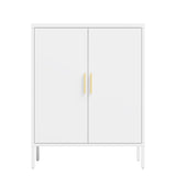 Garvee Steel Storage Chest With Adjustable Shelves Double Doors For Home Office Living Room White One Size