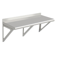Garvee 48 inch Stainless Steel Wall Shelf NSF Commercial Wall-Mounted Shelving Appliance & Equipment Metal Shelving With a Backsplash and Two Brackets for Kitchen Restaurant Garage Laundry Utility Room