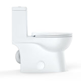 Garvee Dual Flush Elongated Toilet, One-Piece Toilet with Soft Close Seat, High-Efficiency Supply, White - White