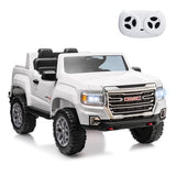 Garvee Ride - P Series: 24V 2-Seater Ride On Truck Car, Licensed GMC Battery Powered Electric Kids Car with Remote Control, LED Lights, MP3, 2 * 200W Motor, 20.5" Large Seat, Ride On Toys for Kids - White