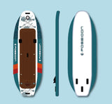 Garvee 10'8''x47'' Fishing Inflatable Paddle Board, Extra Wide SUP Paddleboard Inflatable, Fishing Stand Up Paddle Board, 2 Fish mounts, Kayak seat, Weight Capacity 440lbs Stand Up Paddle Board - White Coffee