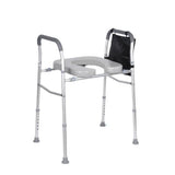 Garvee Toilet Seat Risers for Seniors 300 Lbs, Raised Toilet Seat with Handles, Side Pocket, Adjustable Width & Height, Safety Elevated Handicap Toilet Seat for Elderly, Seniors, Disabled - Side Pocket