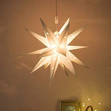 Garvee Christmas Moravian Star, Hanging Outdoor Christmas Star Light,18-Pointed Star Led Decorative Lights for Holiday Decoration, Bright Porch Light 45CM Battery Box