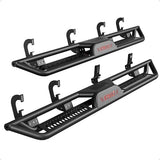 Garvee Running Boards 6.5 Inches with Two Stairs Design Compatible with 2007-2018 Chevy Silverado, 2007-2019 2500HD 3500HD Crew Cab(4 Full Size Doors/Gas Only), Bolt-on Side Steps