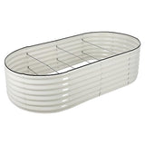 Garvee Raised Garden Bed, 8x4x2FT Galvanized Planter Garden Raised Boxes with Safety Edging and Gloves for Vegetables, Herbs, and Flowers, Beige - Beige