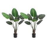Garvee 5 Feet Artificial Bird of Paradise Plant, Indoor Outdoor Faux Tree with 10 Trunks, Tropical Palm Trees Room Decor, Natural Floor Plant for Home Garden Living Room (2pcs) - 1.2m 2-pack